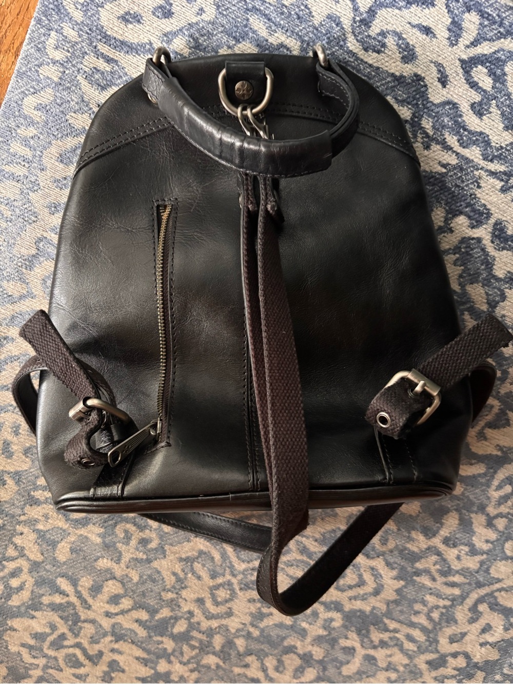 Patricia Nash Black Backpack with Multicolor Snake-Pattern Front Panels - Picture 5 of 16